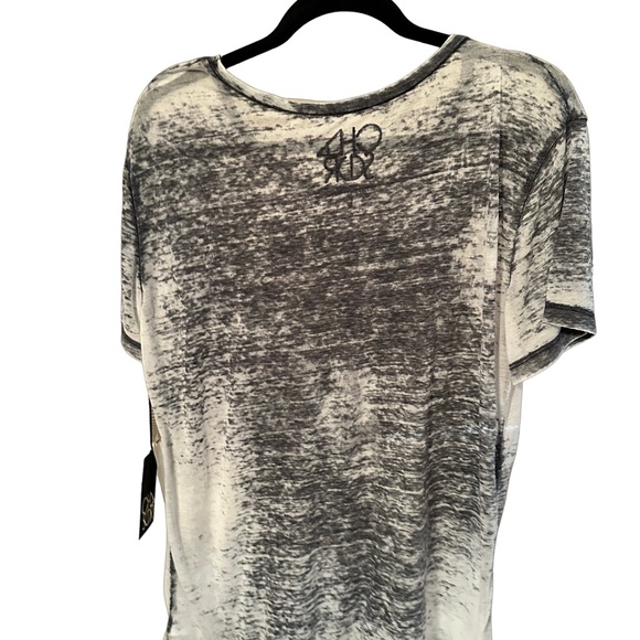 Chaser It’s Better In NY Burnout Graphic Tee Gray Vintage Wash Burnout semisheer - Picture 2 of 8